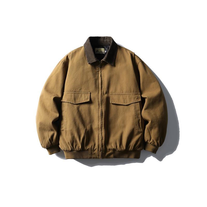 QIYOU Japanese Retro Color Block Detroit Workwear Cotton Jacket - Winter 2025 Collection