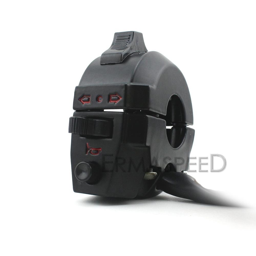 22–25 cm Universal-Motorrad-Lichtschalter, Hi/Lo-Beam, Motorradzubehör, Aluminium-Lenkerschalter für Motorrad, Straße