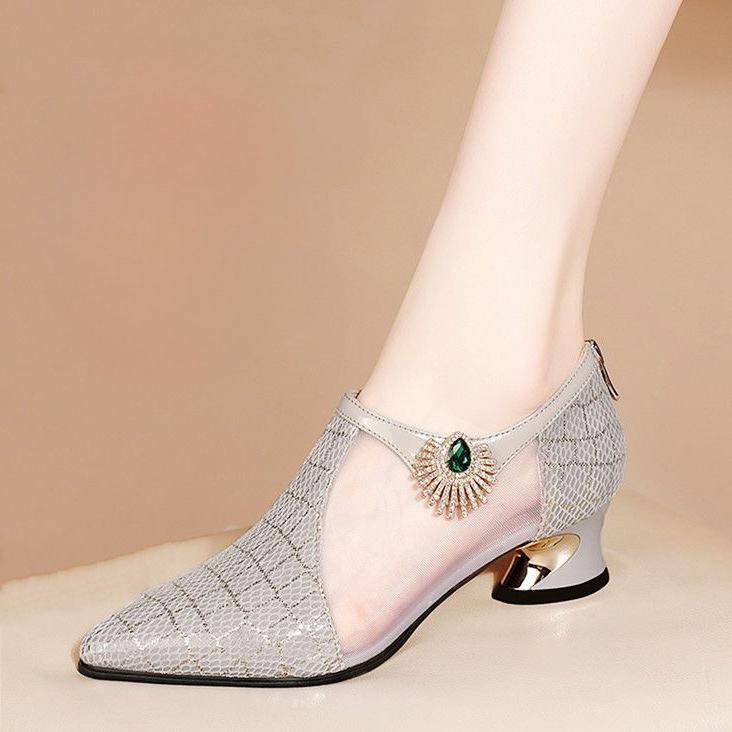 

Женские милые черные босоножки на квадратном каблуке для офиса, классические туфли-лодочки с острым носком для офиса и вечеринок 41 серый