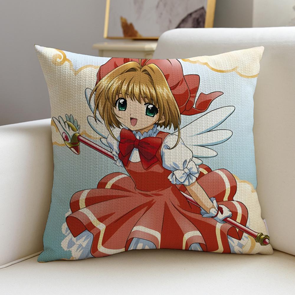 Magical CCardcaptor SakuraS Cushion Cover Breathable and skinfriendly linen pillowcase square removable and washable cushion