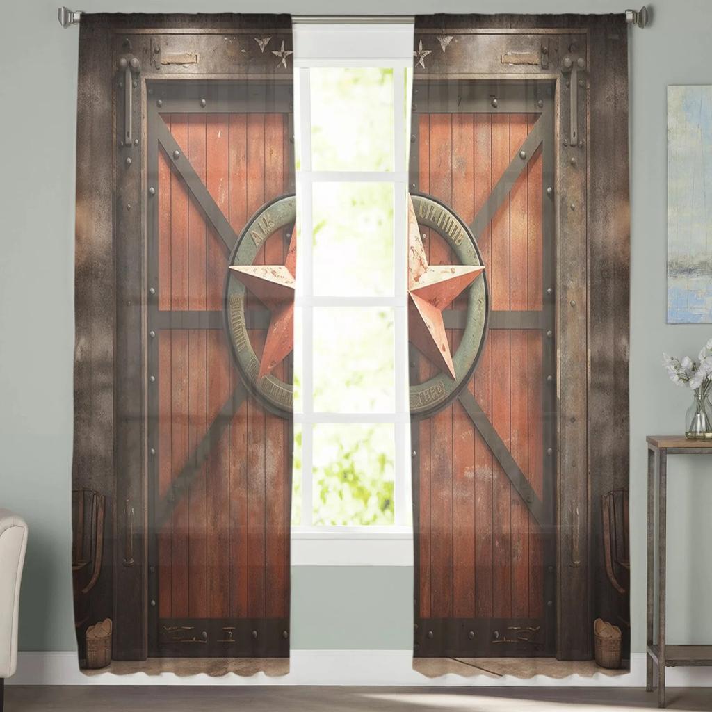 Ușă Poartă de Fier Perdele din tul pentru sufragerie Perdele transparentă pentru dormitor Jaluzele pentru ferestre Perdele din voal