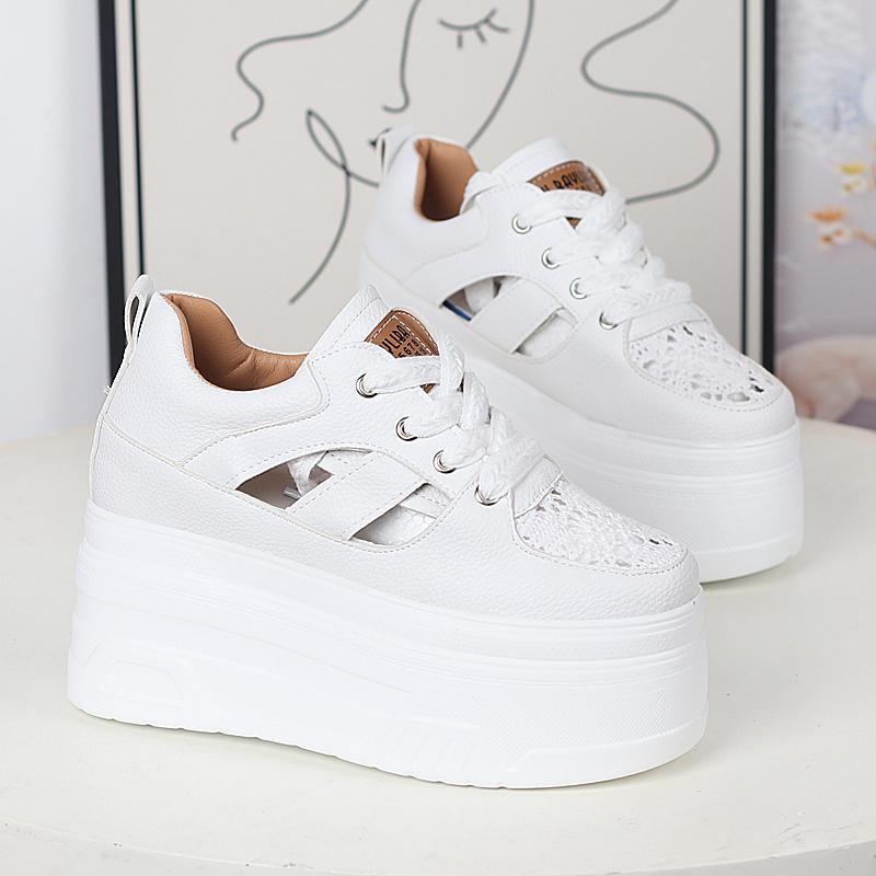 Fashion 12CM Women Breathable Platform Casual Shoes Women Height Increased Vulcanized Shoes Thick Sole Zapatos Mujer Zapatillas Mujer