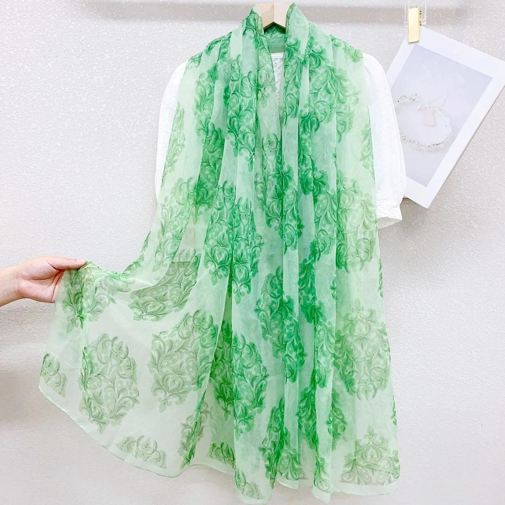 Stoles Wraps Silk Scarf Foulard Female Scarves Wraps Hijab Bandana Women Large-size Beach Shawls Muslim HijabsTravel Sunscreen