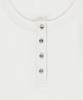Podeowedeo Deep U-Neck Contrast T-Shirt (Ivory)