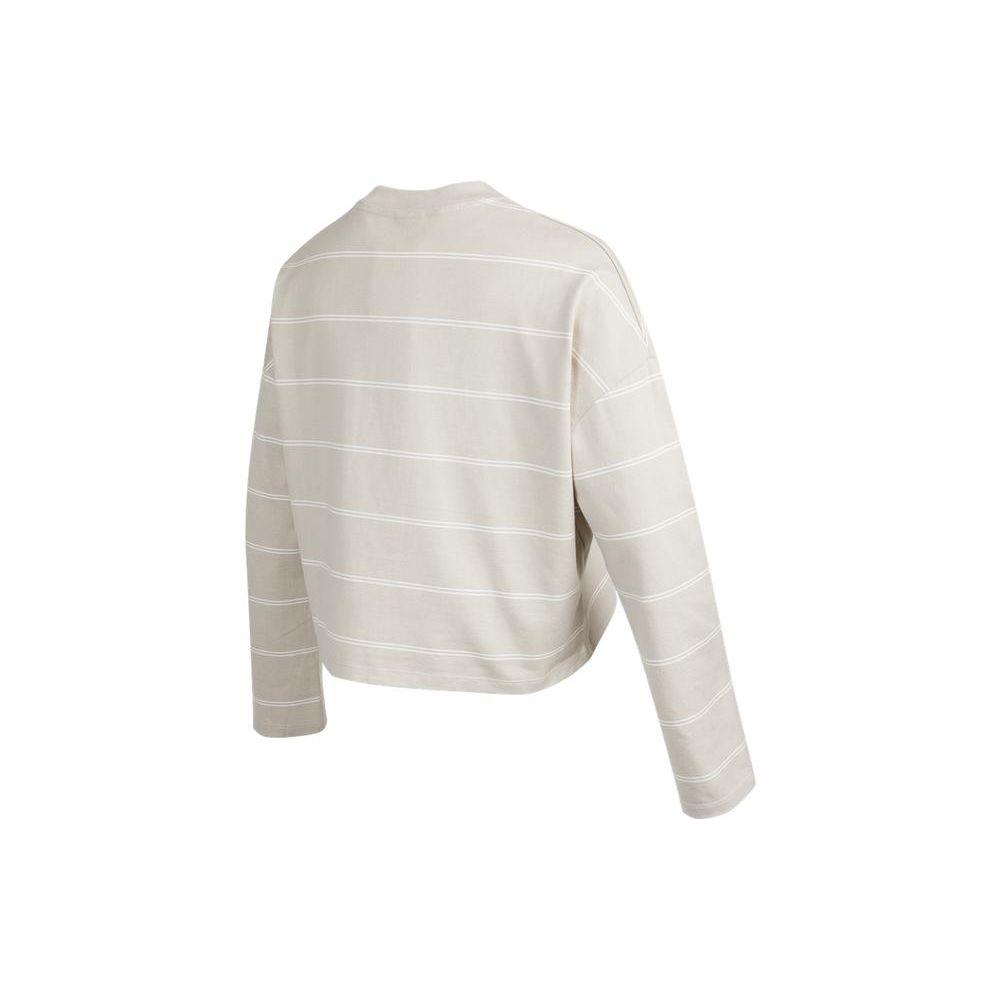 Nike Lockeres Sportliches Gestreiftes Rundhals-Mode Einfaches Atmungsaktives Bequemes Pullover Langarm-T-Shirt Damenoberteile Off-White DD5187-236