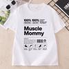 Muscle Mommy T-Shirt Lustiges Fitnessstudio Pump Cover Design T-Shirt Gewichtheben Trendiges T-Shirt Locker Baumwolle Unisex Kurzarm-T-Shirt