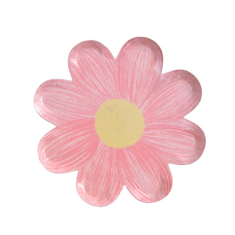 

Одноразовая бумажная тарелка «Ромашка» Цветочная тарелка для еды Пикник Тортовые тарелки Украшение для тематической вечеринки на день рождения