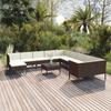 Day and Night - Day and Night Garden Furniture Set 12 Pieces and Brown Synthetic Rattan Cushions