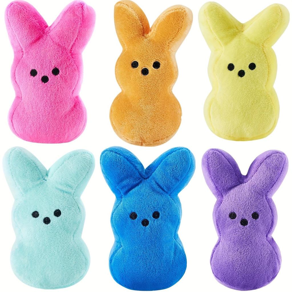 Peeps Plush Bunny Rabbit Peep Easter Toys Goodie Bag Fillers Carnival Prizes Assortment Kids Egg Filter Party Favors Cuddly Stuffed Fluffy Huggable