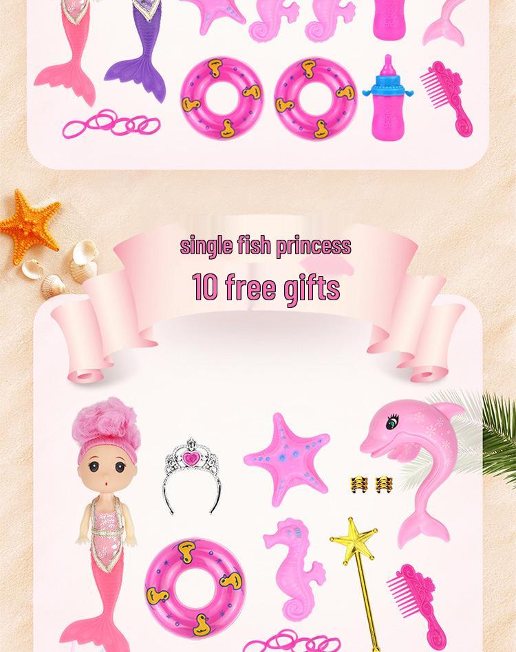 Set Păpușă Prințesă Sirenă Joc de Rol cu Lumini și Muzică – Cadou Perfect de Ziua de Naștere pentru Fete