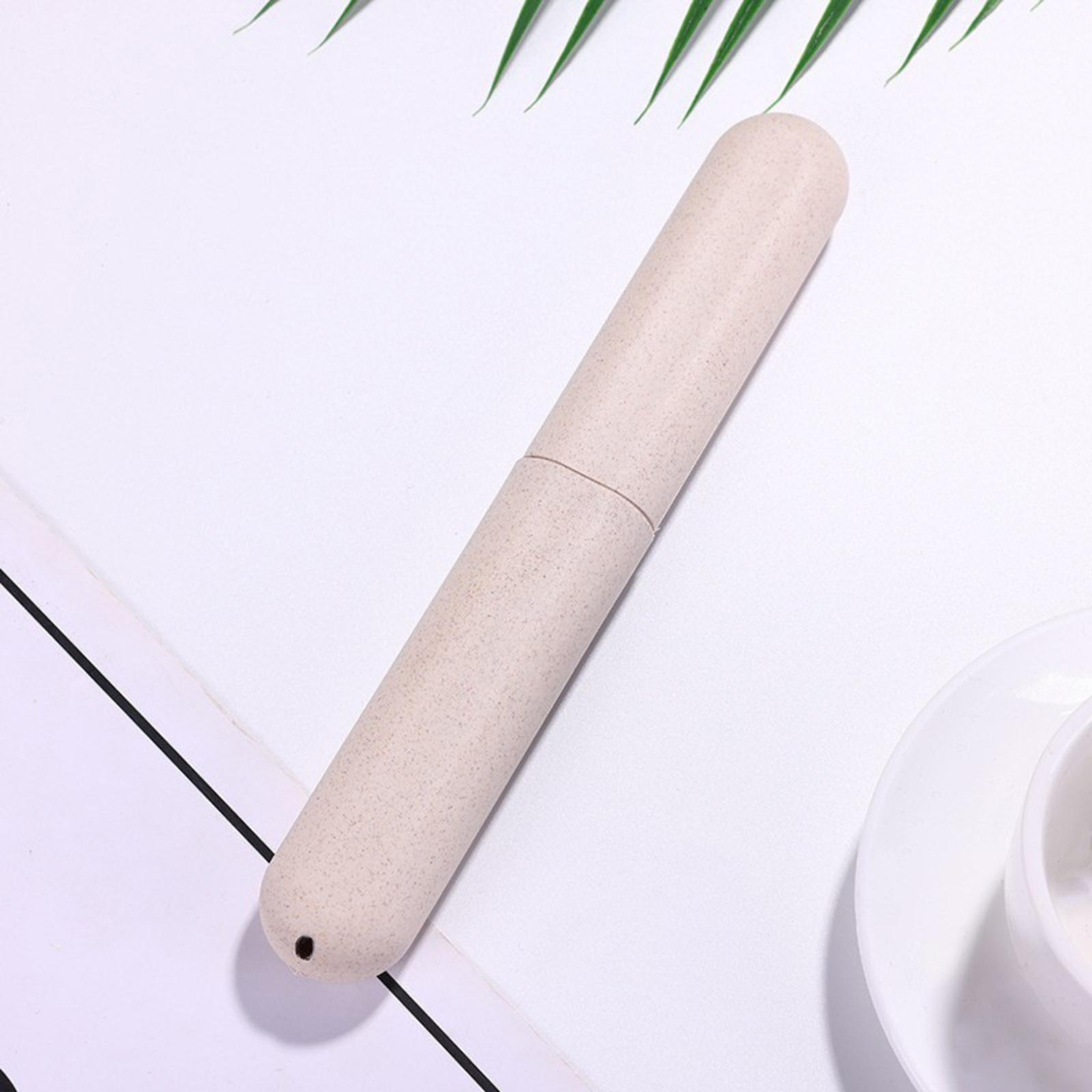 

Travel Toothbrush Case Compact Toothbrush Holder Portable Toothbrush Storage Box Lightweight Durable Protective Cover for Daily Use and Travel One Size бежевый