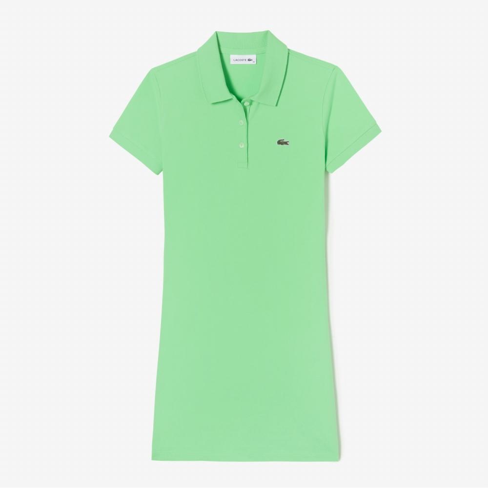 

LACOSTE Женское ультратонкое цельное поло с короткими рукавами [Apple Green]