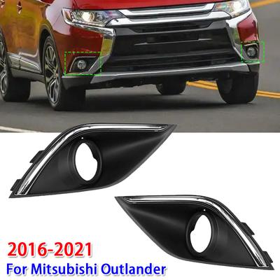 1/2 Peças Capa de Acabamento para Farol de Neblina do Para-choque Dianteiro de Carro para Mitsubishi Outlander 2016-2021