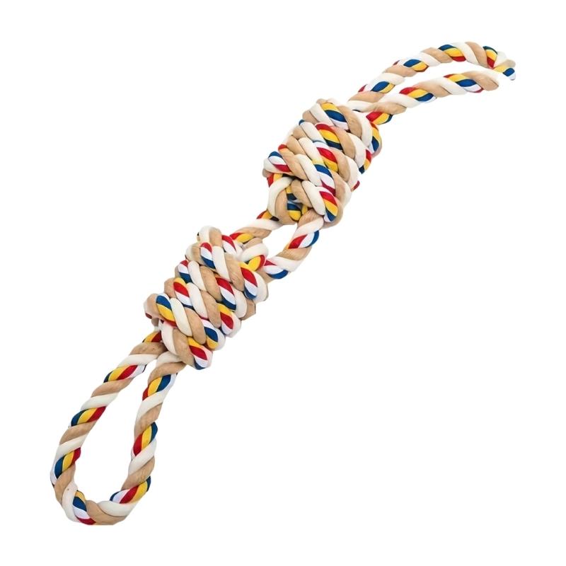 Cotton Rope Dog Tug Toy with MultiStrand Weaving Biting Resistant Chewing Toy Rope for Various Breeds Aggressive Chewers 1