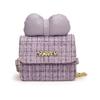 Sweet Adorable Bow Childrens Handbag Stylish Plaid Design Soft Pu Material For Everyday Use