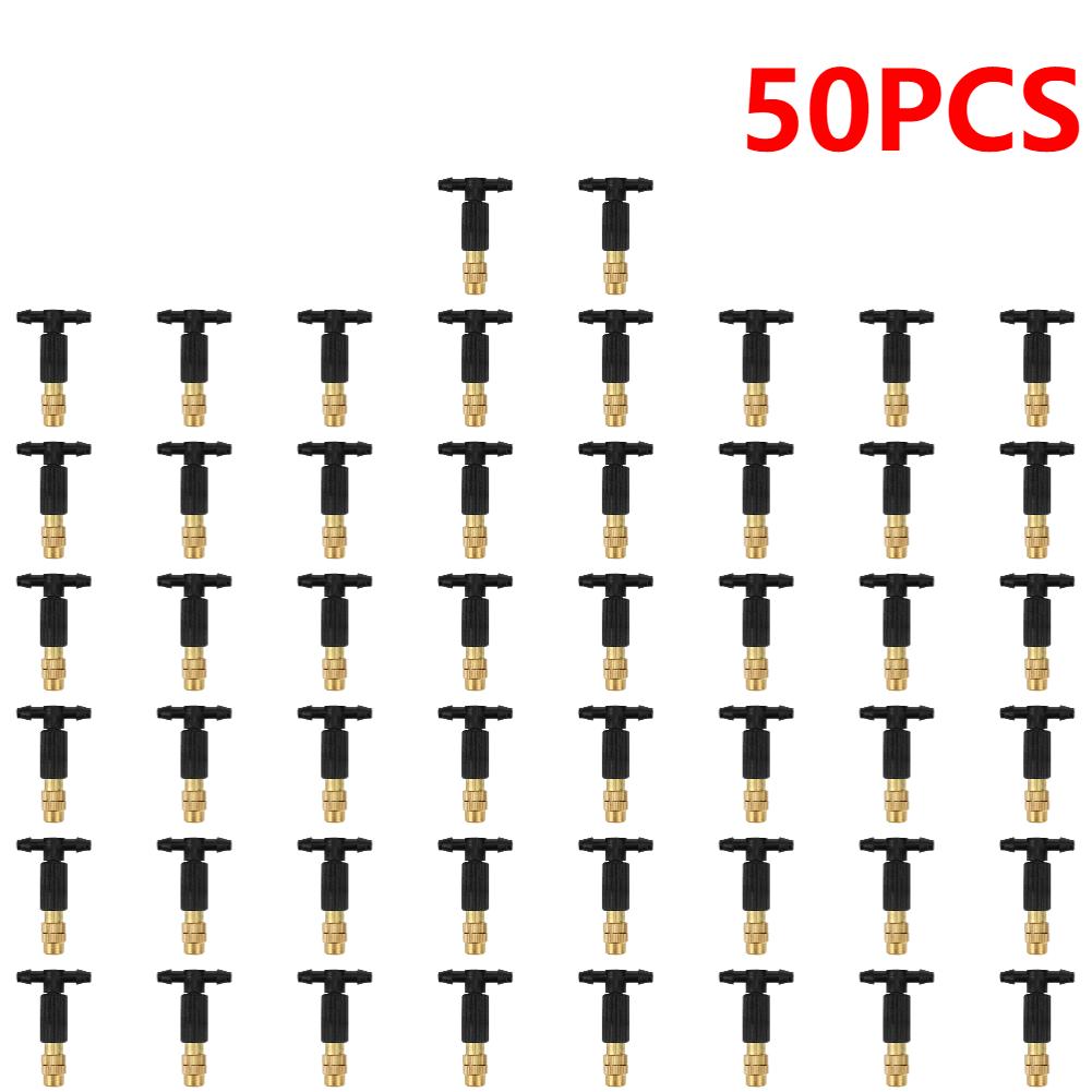 5-100PCS Misting Brass Nozzle 4/7 Dripper Drip Head Garden Irrigation Watering Atomizer Nozzles Adjustable Garden Sprinkler Head