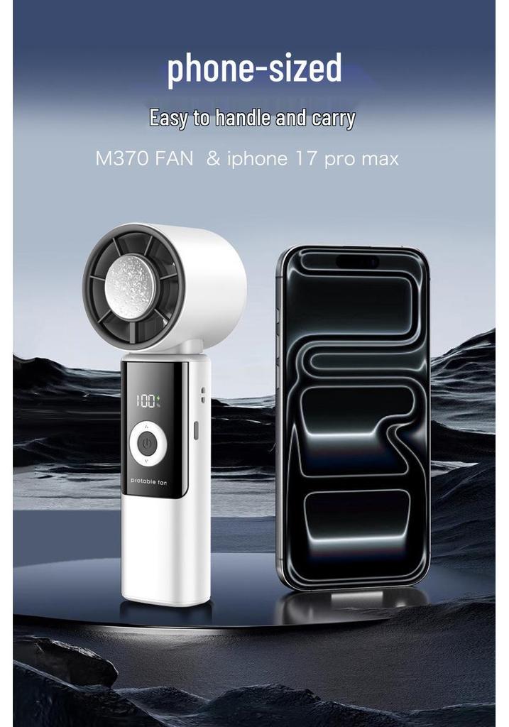 2026 USB Rechargeable Foldable Handheld Ice Cooling Fan with Simple Digital Display