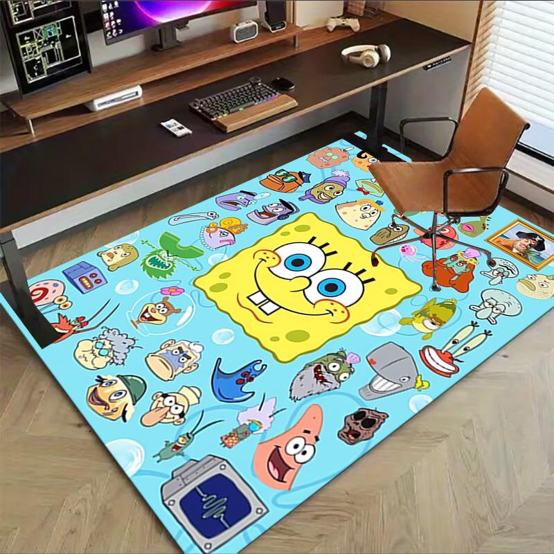 Spongebob Squarepants Characters Carpet For Playroom Bedroom Living Room Sofa Home Decorkids Game Area Rug Nonslip Floor Mat