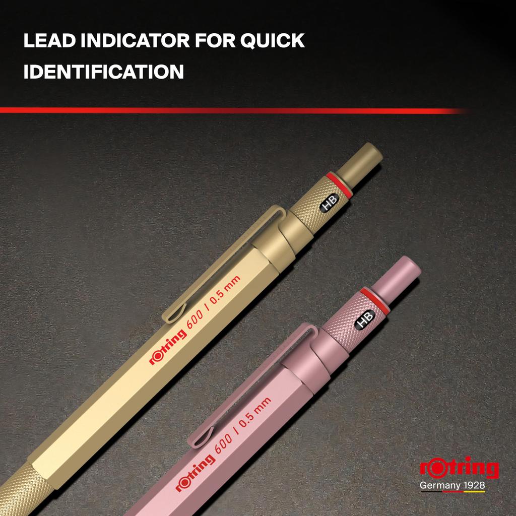 Rotring Mechanical rOtring Mechanical Premium Writing Made In Drafting Professional Ballpoint Pen Pencil, Gold, 600, 2158796, 0.5mm, Pencil,