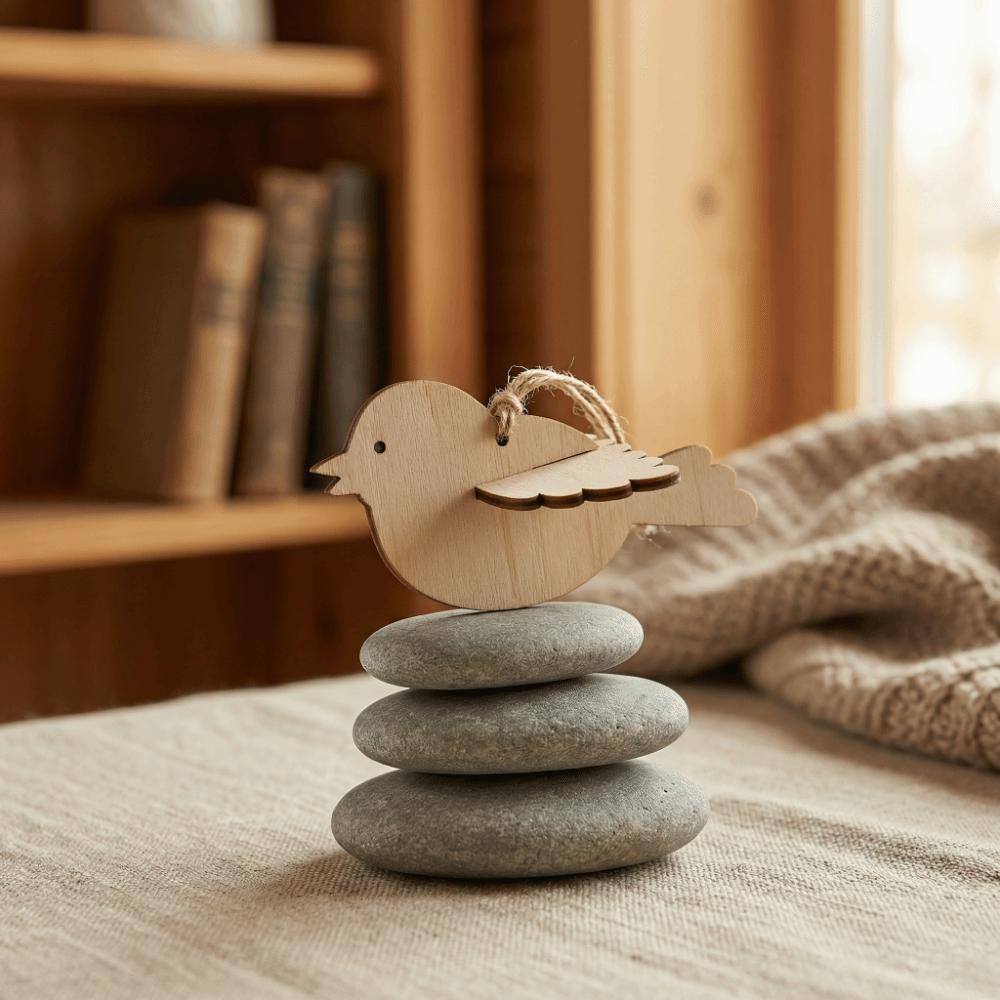 3 Stück Handgemachte DIY Vogelornamente Tiere Lustige Holz Vogel Dekoration 3D Kinder Bildungswerkzeuge Vogel zum Aufhängen Jubiläum