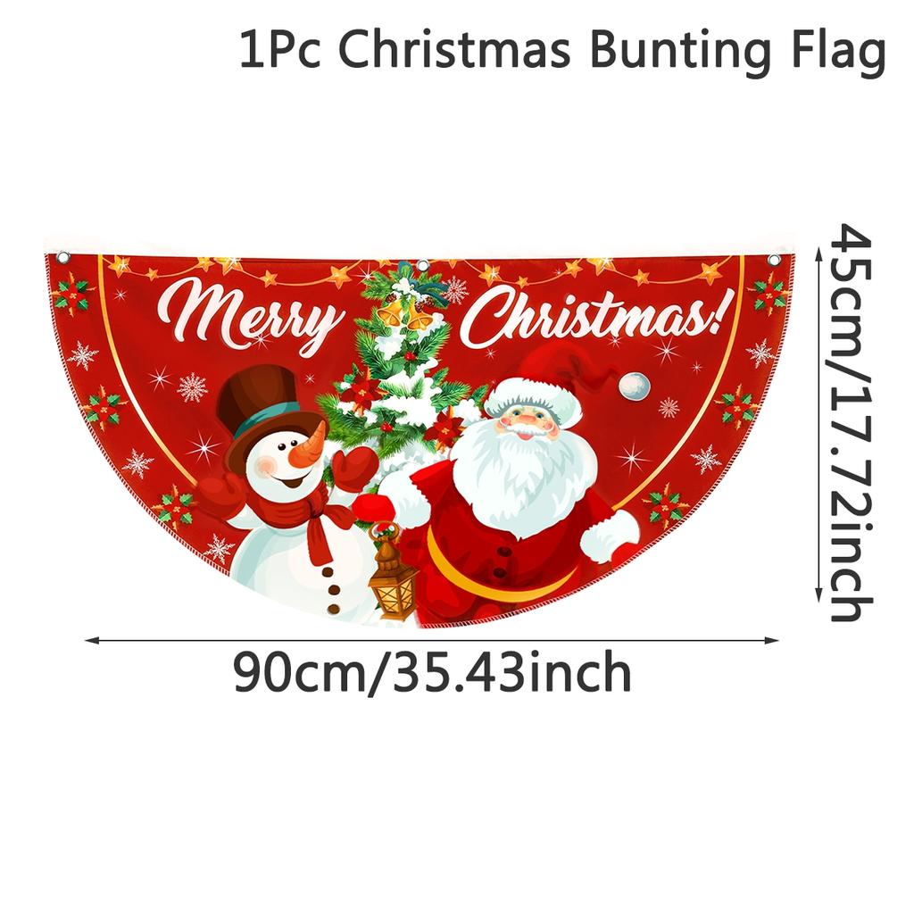 Christmas Outdoor Fan-shaped Flag Banner Christmas Decor for Home 2026 Cristmas Drop Ornament Xmas Navidad Gifts New Year 2026
