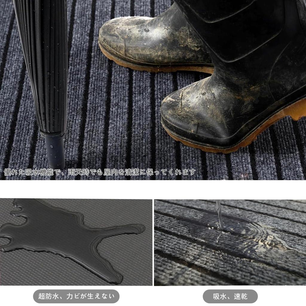 NEWSHOER Entrance for Shops Gray Mat, Outdoor/Indoor, Non-Slip, Commercial/Home Use, Quick-Drying, Water-Absorbing, Mud-Removing, Washable,