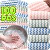 10-100 stuks Keukenwipes Koraalfluweel Golfontwerp Wipes Microvezel Verdikt Absorberende Wipes Huishoudelijke Schoonmaakdoek Set