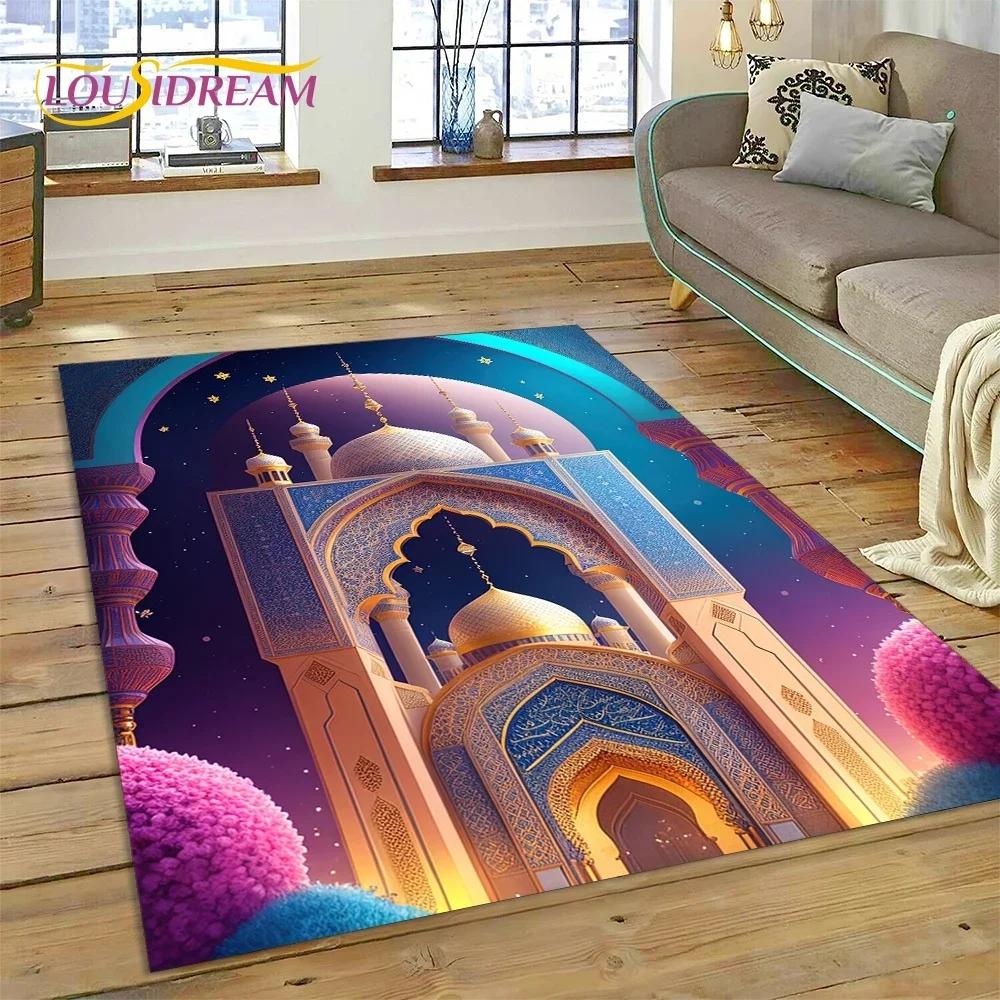 Muslimský Islám Modlitba Klečící Poly Podložky Mandala Koberec Kobereček do Ložnice Obývacího Pokoje Domácí Dekorace na Pohovku,Velká Dekorativní Podlahová Rohož