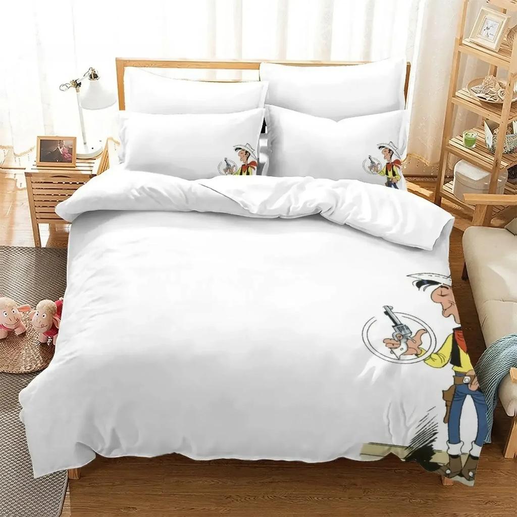New Lucky Luke Bedding Set Single Twin Full Queen King Size Bed Set Adult Kid Bedroom Duvet Cover Sets 3D Bed Sheet Set