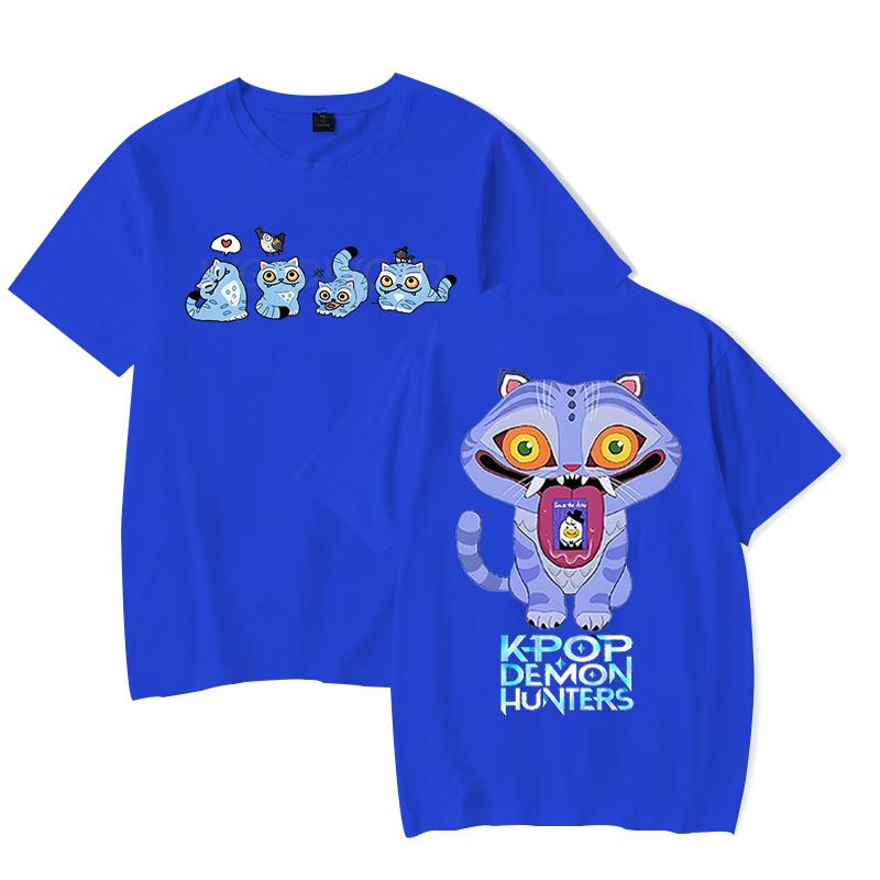 Derpy Tiger Kpop Demon Hunters Shirt for Women Summer Tops Anime K-Pop Demon Hunters T-shirt Harajuku O-neck Casual Shirt Gift
