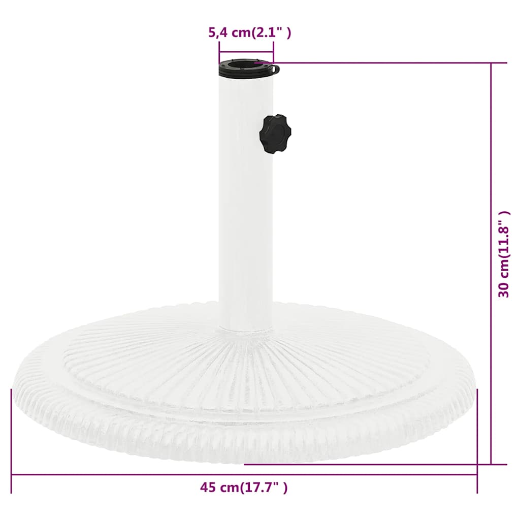 Vidaxl Podstawa Pod Parasol, Biała, 45X45X30 Cm, Żeliwo