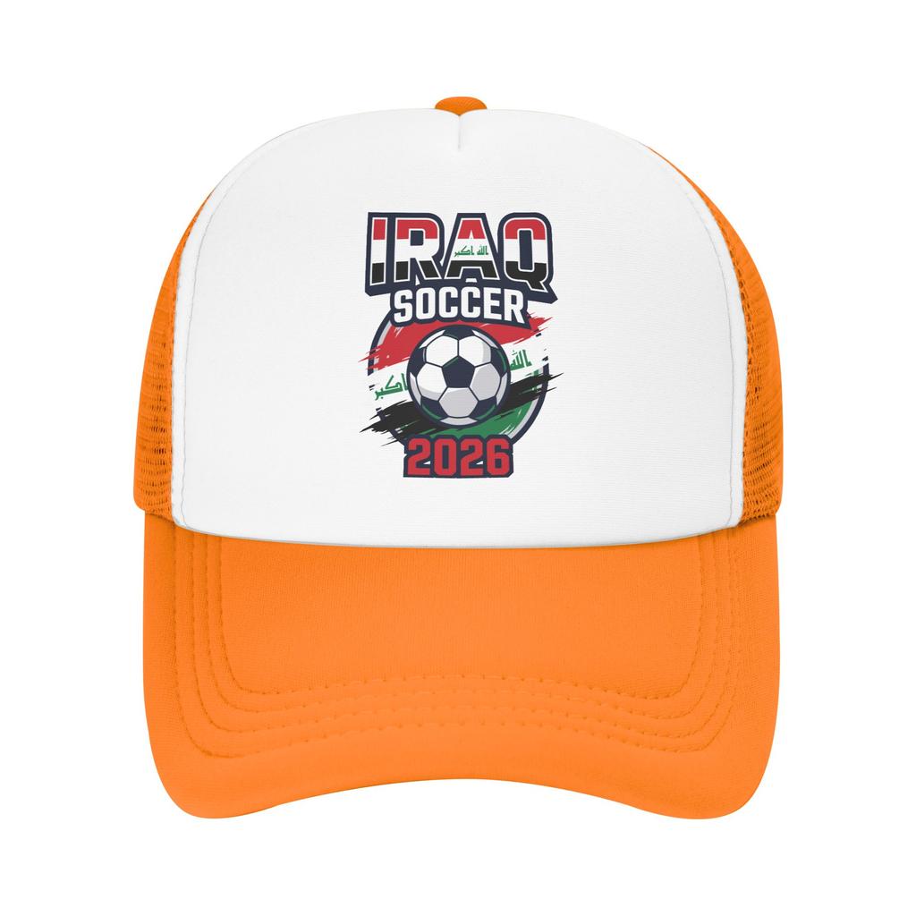 Iraq Flag Iraqi Soccer Football Mesh Baseball Caps Unisex Women Sport Trucker Worker Cap  Hat Adjustable Summer Trucker Caps