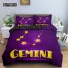 Constellation King Queen Duvet Cover Astrological Bedding Set for Kids Teens Adults Psychedelic Tarot Astrology Soft Quilt Cover
