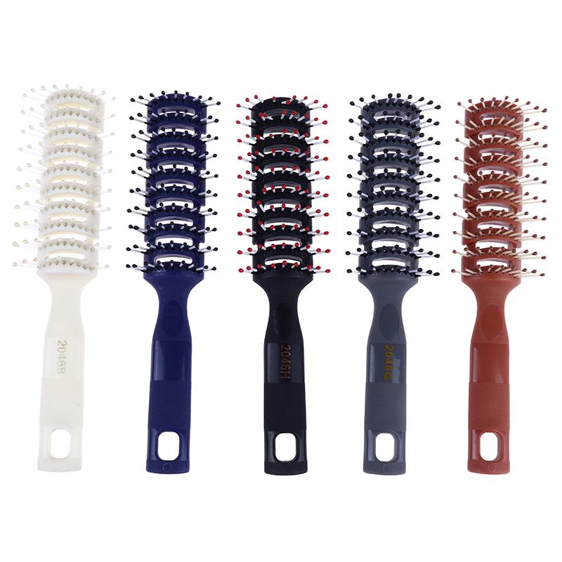 Salon Household Professional Rib Comb of Men’s Pomade Hair Styling Massage Curling Hairbrush for Inner Buckle Modeling