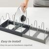 Compartments Pot and Pan Organizer Kitchen Cabinet Pantry Baking  for Cutting Boards/Plates/Baking Utensils