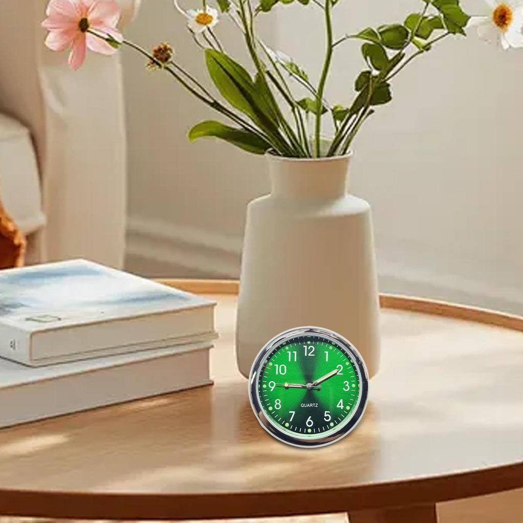 Dashboard Clock Quartz Decorative Watch Mini Clock With Clip And Sticker For Car Dashboard Motorcycle Vehicle Interior Vent