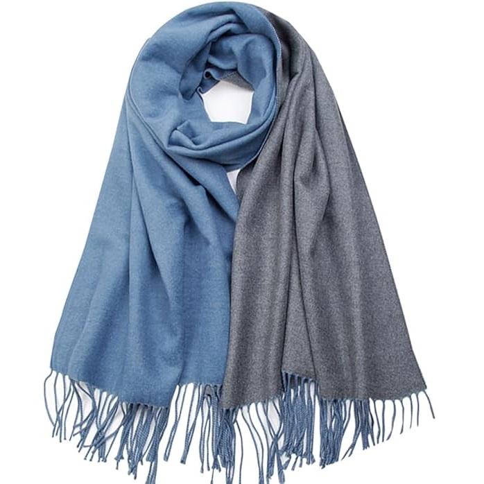 200*70cm Kunstig Kasjmirskjerf for Kvinner Ullskjerf Dobbeltsidig Stil Dusker Vinter Tykt Oversized Skjerf Sjal