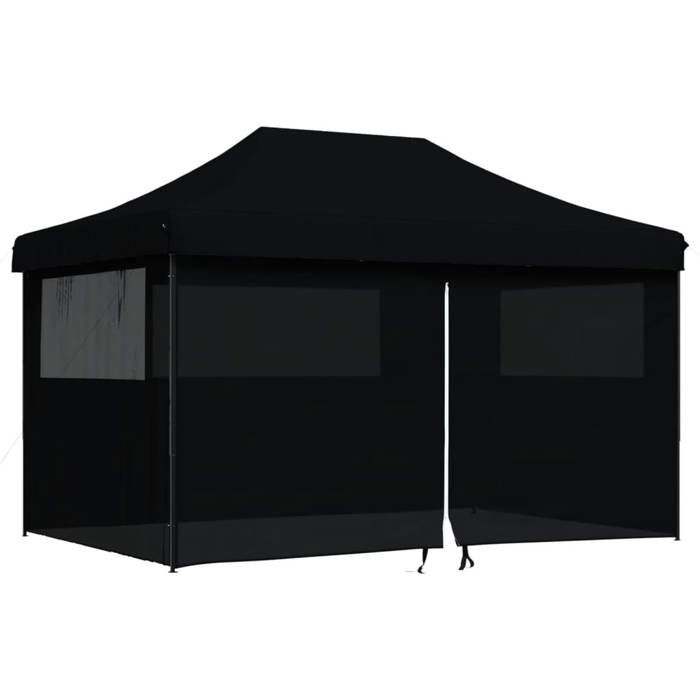 VidaXL Folding Pop-Up Party Tent 4 Sidewalls Black, Tent, Awning Tent, Gazebo Awning, Tent 4004982