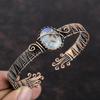 Rainbow Moonstone Cuff Bracelet Copper Wire Wrapped Bangle Rainbow Moonstone Jewelry Gemstone Adjustable Bangle Handmade Copper Wire Jewelry