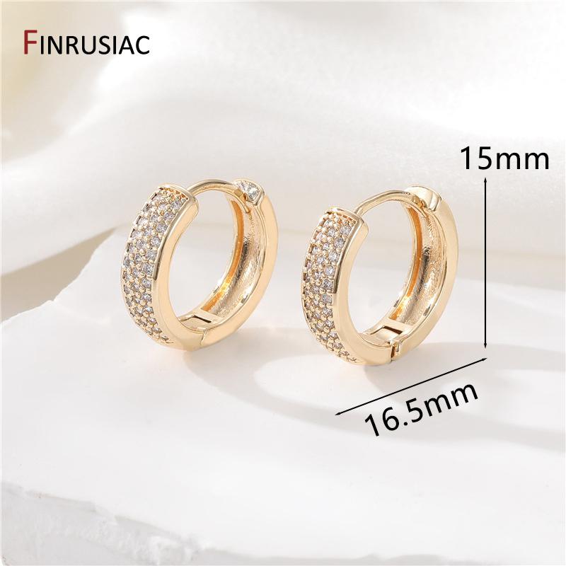 New Simple Gold Plated Brass Hoop Earrings For Women Trendy Round Circle Huggie Earring Party Jewelry Gift