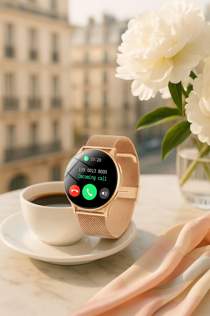 LIGE Montre connectée pour femmes, Bluetooth, appel, sport, étanche, pour Android et iOS