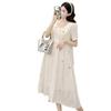 2026 Summer White Short Sleeve Maternity Wear: Simple, Loose, and Slimming Design