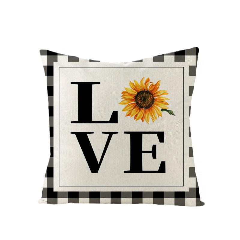 Nordic Summer Lemon Sunflower Polyester Cushion Cover Office Sofa Cushion Cover Home