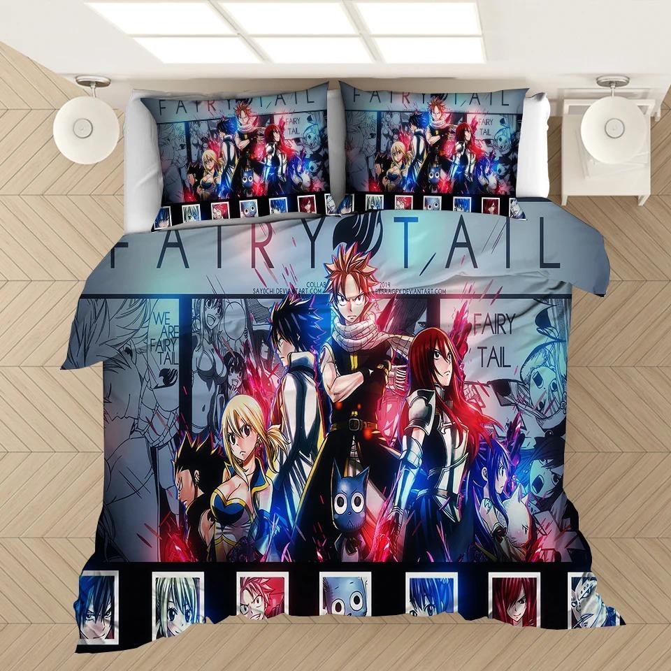 Comforter Fairy Tail Bedding Set 3D S Japan Anime Comforter Bedding Sets Fairy Tail Bedclothes (No Sheet) Ayr