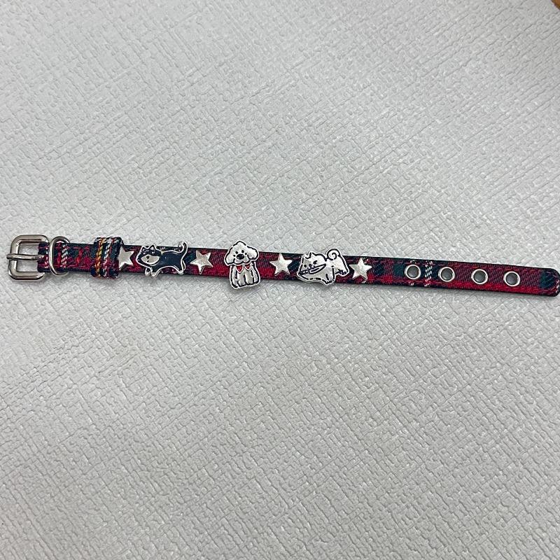 Meier Hip-hop punk cross rhinestone bracelet - diamond-accented pu leather jewelry