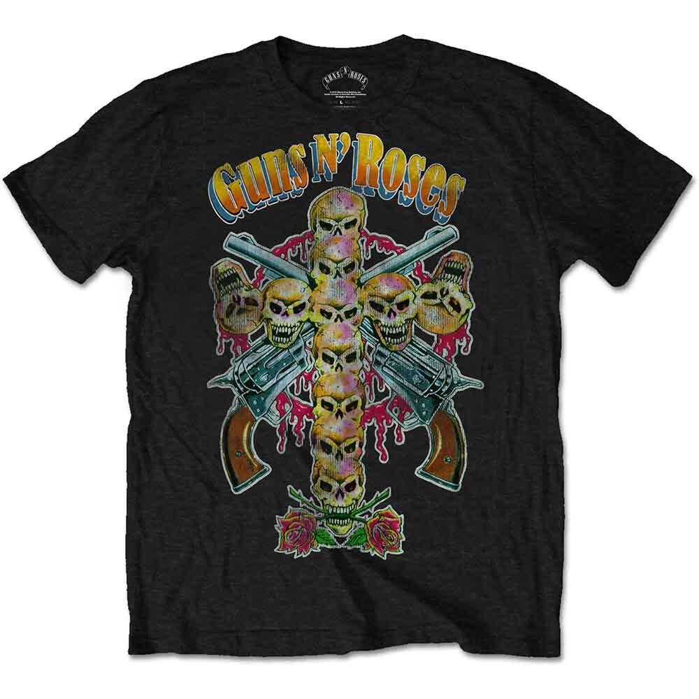 Guns N Roses  Skull Cross 80s  Black T shirt - NEW OFFICIAL Unisex T-Shirt S