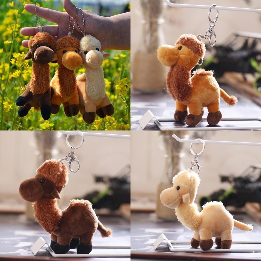 Cute Desert Camel Plush Keychain Toy Mini Stuffed Animal Doll For Children