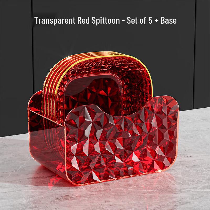 KANGMO Festive Red Snack Plates with Base - 5 Pack