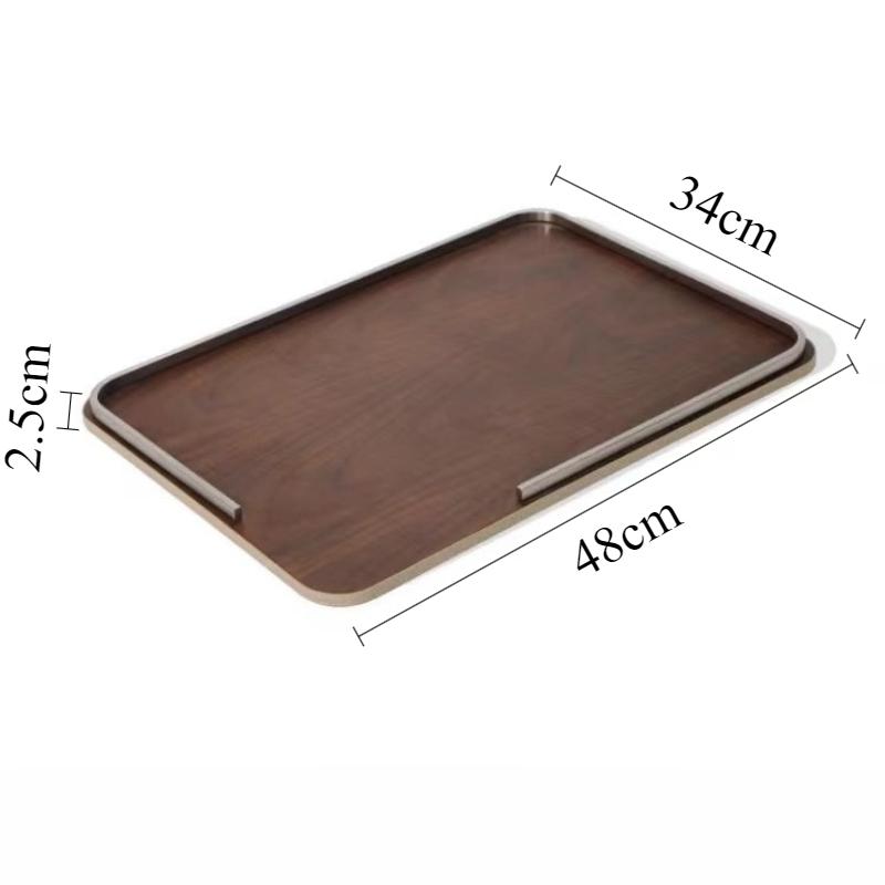 

Wooden Storage Tray Log Color Trays Kitchen Stainless Steel Storage Accessories Living Room Multi Functional Cutlery Organizer