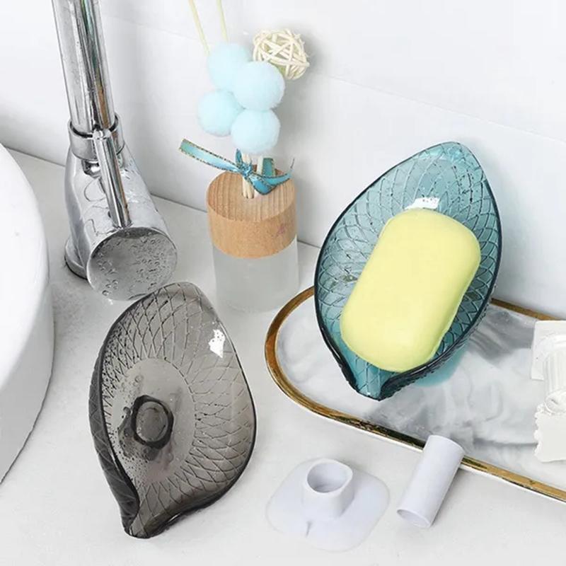 1 Stück Blatt Seifenhalter Saugnapf Seifenschale für Badezimmer Dusche Waschbecken Tragbare Kunststoff Schwammablage Küche Badezimmerzubehör